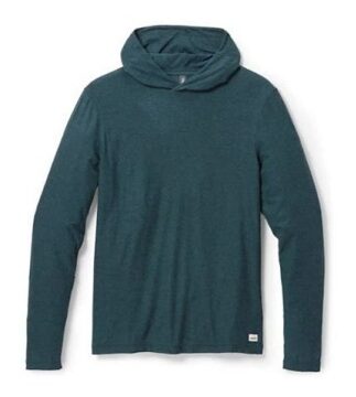 Solid Dark Teal Cowl-Neck Pullover Hoodie