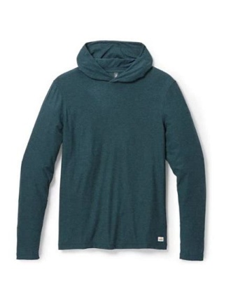 Solid Dark Teal Cowl-Neck Pullover Hoodie