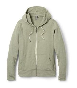 Light Olive Green Full-Zip Hoodie