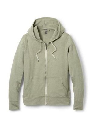 Light Olive Green Full-Zip Hoodie