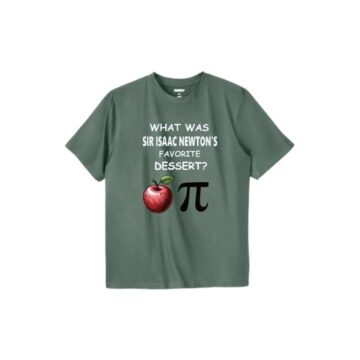 Olive Green Graphic T-Shirt with Science Humor Print