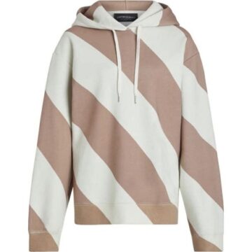 Cream and Pale Pink Stripe Oversized Hoodie