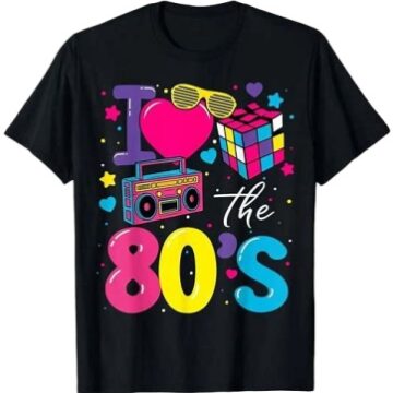 Black Retro 80s Graphic Crew Neck T-Shirt